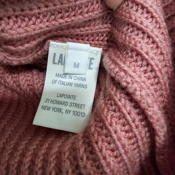 Lapointe Italian Yard 100% extra fine Merino wool Cropped Bell Sleeve Knit Sweat